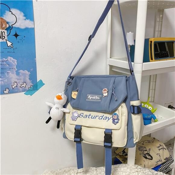 Women Crossbody Messenger Bag Kawaii Purse Cute Shoulder Bag Travel Work Casual - Picture 6 of 7